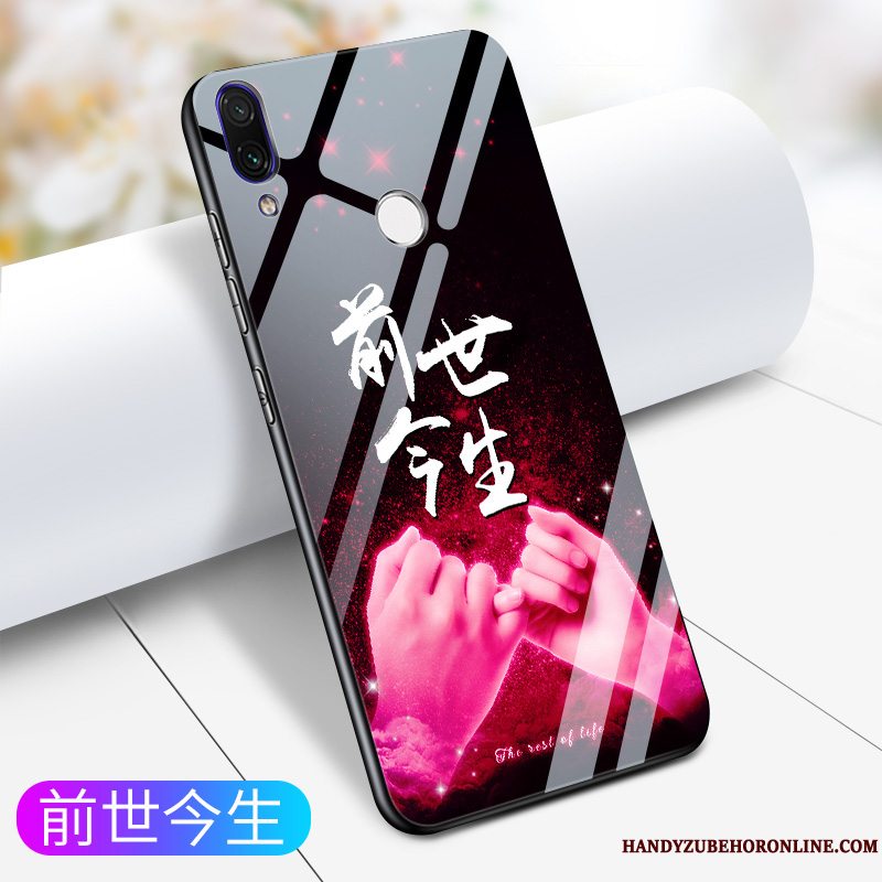 Etui Redmi 7 Tasker Net Red Trendy, Cover Redmi 7 Silikone Glas Sort