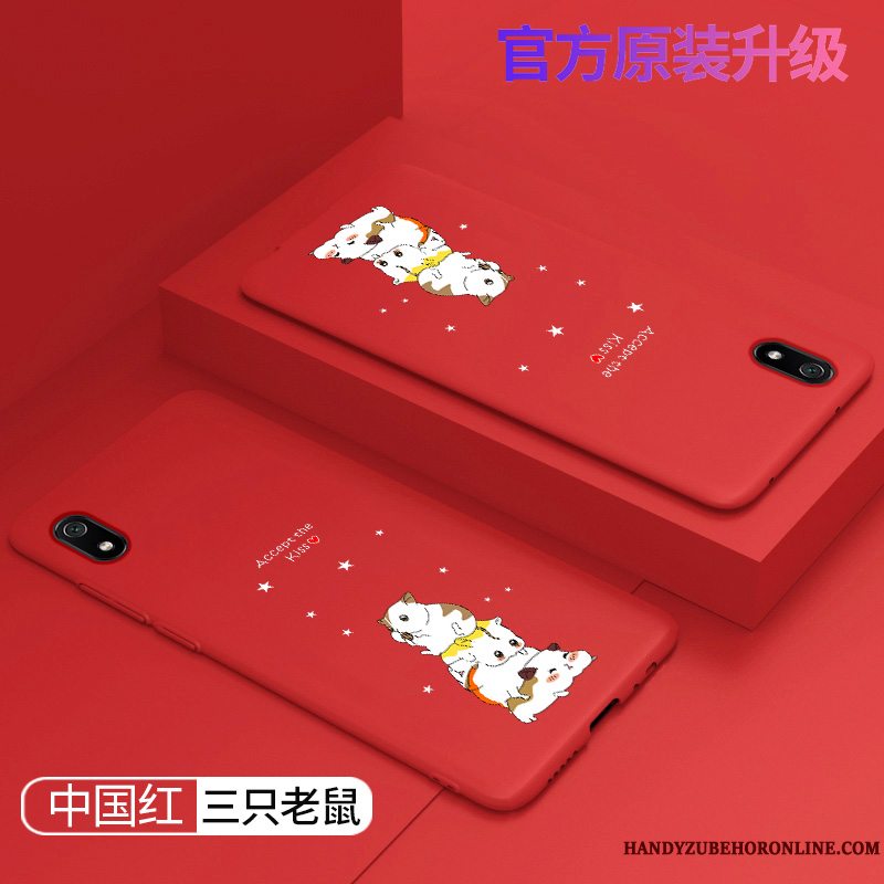 Etui Redmi 7a Beskyttelse Smuk Nubuck, Cover Redmi 7a Kreativ Net Red Grøn