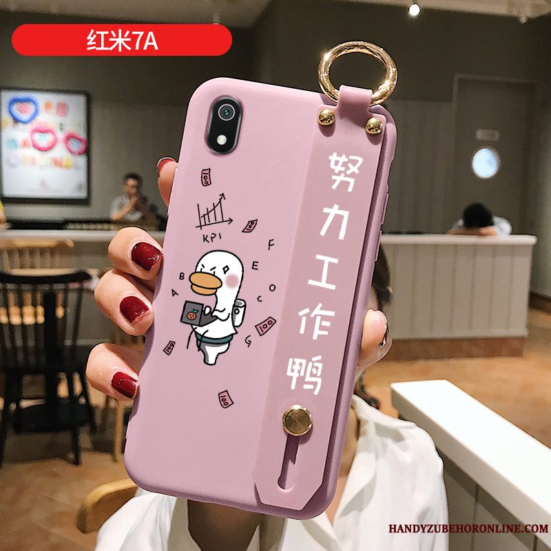 Etui Redmi 7a Blød Net Red Af Personlighed, Cover Redmi 7a Cartoon Rød And