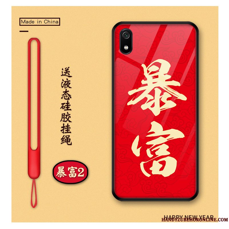 Etui Redmi 7a Cartoon Telefonkinesisk Stil, Cover Redmi 7a Beskyttelse Ny Rød