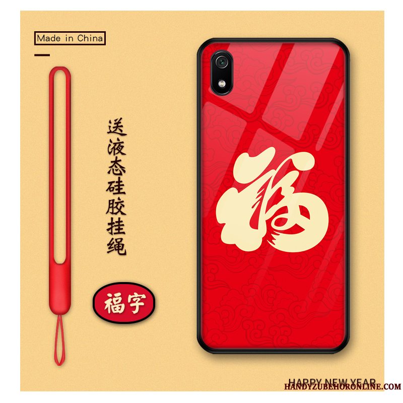 Etui Redmi 7a Cartoon Telefonkinesisk Stil, Cover Redmi 7a Beskyttelse Ny Rød