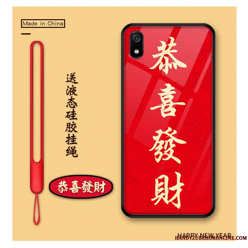 Etui Redmi 7a Cartoon Telefonkinesisk Stil, Cover Redmi 7a Beskyttelse Ny Rød