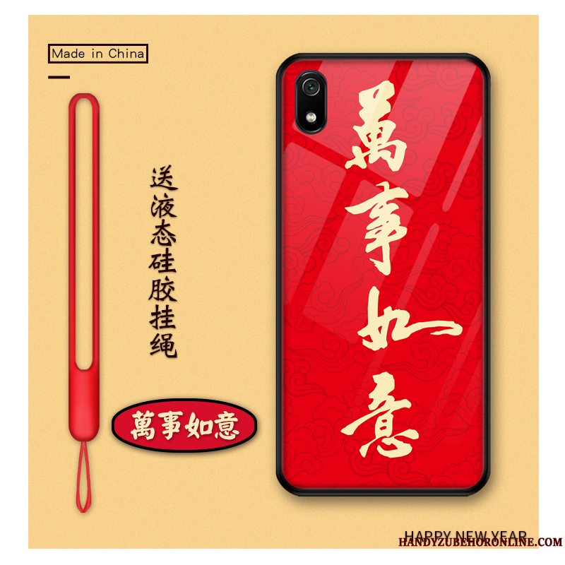 Etui Redmi 7a Cartoon Telefonkinesisk Stil, Cover Redmi 7a Beskyttelse Ny Rød