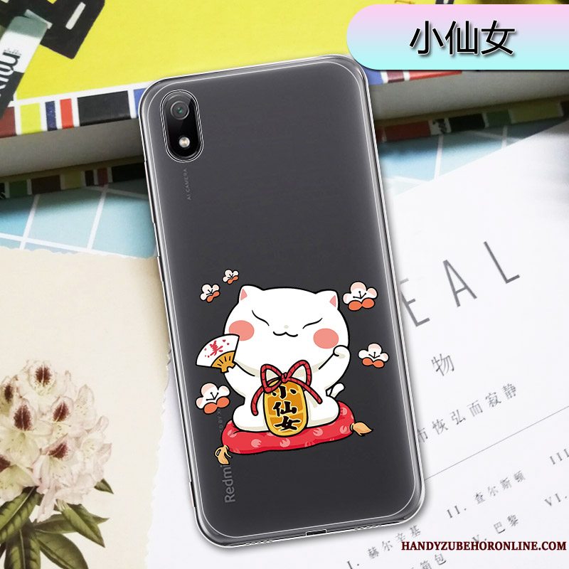 Etui Redmi 7a Tasker Hvid Anti-fald, Cover Redmi 7a Mode Telefonrød