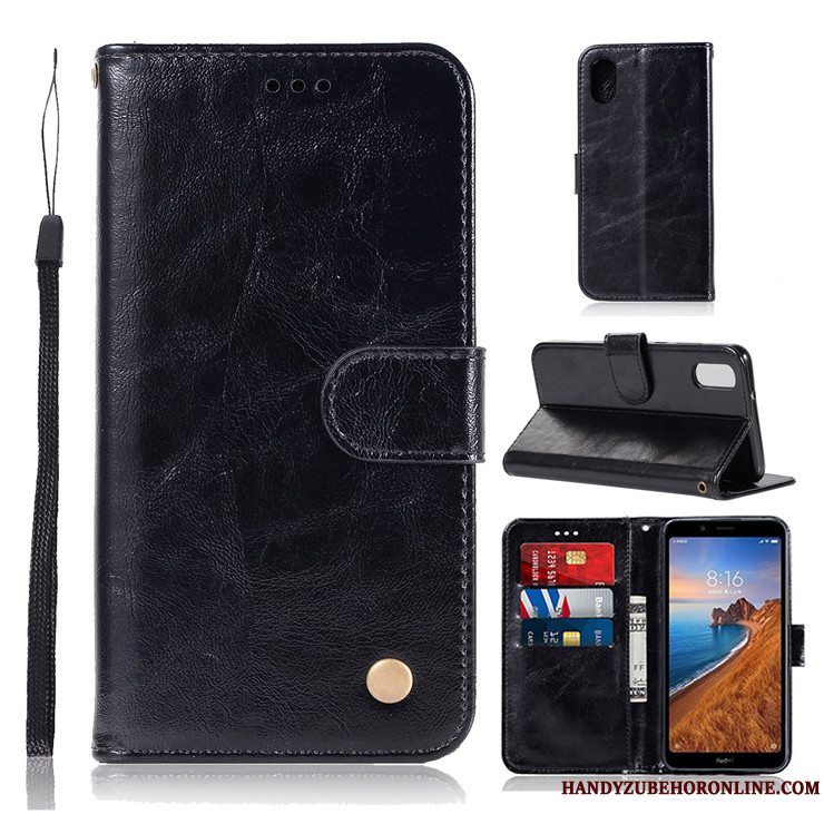 Etui Redmi 7a Tasker Sort Telefon, Cover Redmi 7a Folio Af Personlighed Lille Sektion