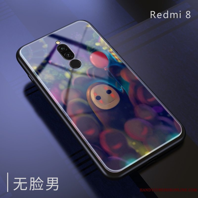 Etui Redmi 8 Beskyttelse Dragon Hvid, Cover Redmi 8 Blød Glas Lilla