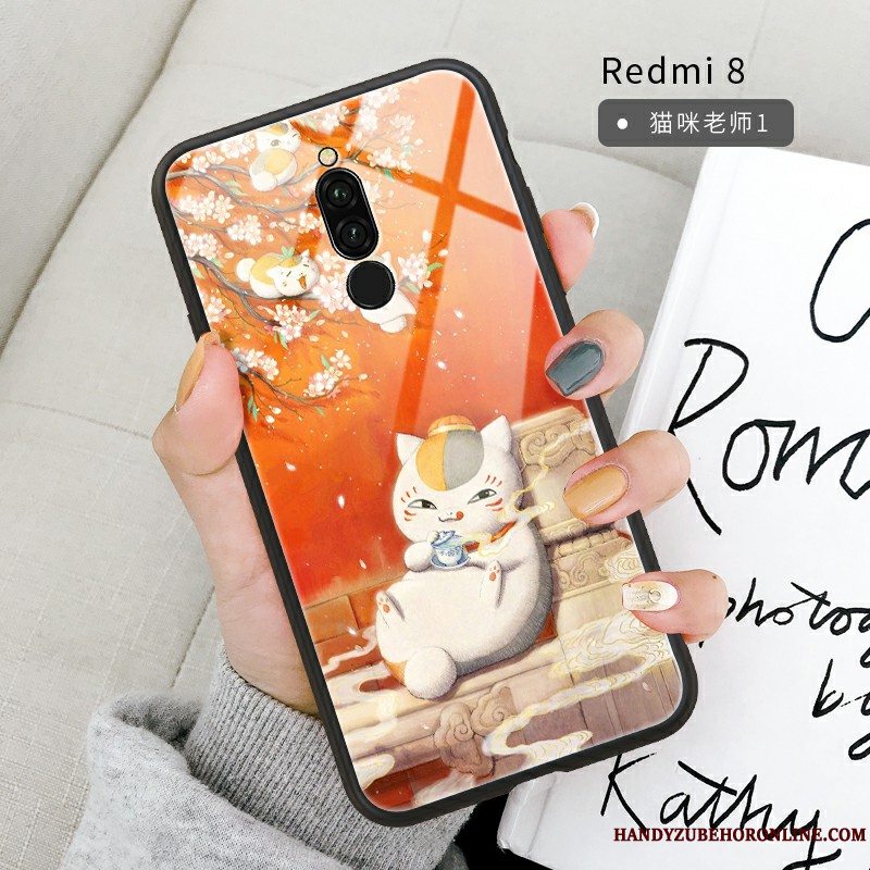 Etui Redmi 8 Cartoon Anti-fald Rød, Cover Redmi 8 Tasker Lille Sektion Net Red