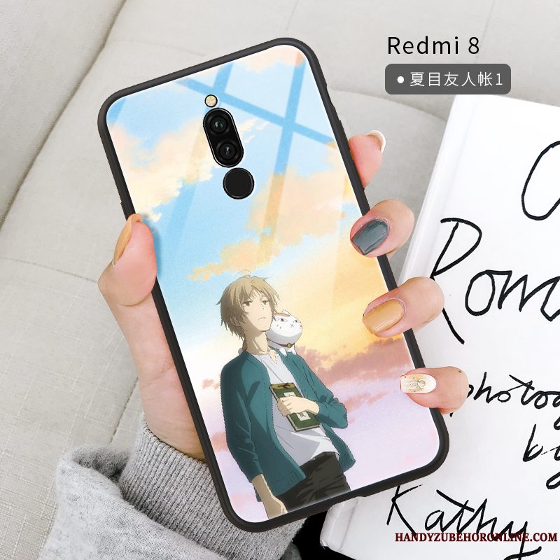 Etui Redmi 8 Cartoon Anti-fald Rød, Cover Redmi 8 Tasker Lille Sektion Net Red