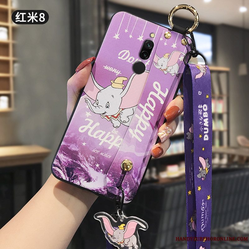 Etui Redmi 8 Cartoon Trend Lyserød, Cover Redmi 8 Tasker Telefonrød