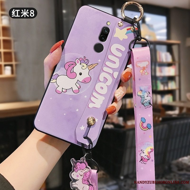 Etui Redmi 8 Cartoon Trend Lyserød, Cover Redmi 8 Tasker Telefonrød