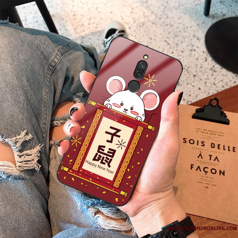 Etui Redmi 8 Silikone Net Red Trend, Cover Redmi 8 Beskyttelse Rotte Telefon