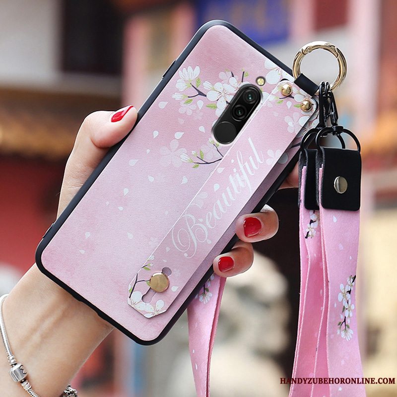 Etui Redmi 8 Silikone Sort Trend, Cover Redmi 8 Tasker Nubuck Lille Sektion