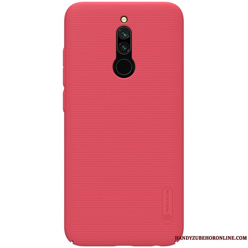 Etui Redmi 8 Support Rød Lille Sektion, Cover Redmi 8 Tasker Sort Tynd