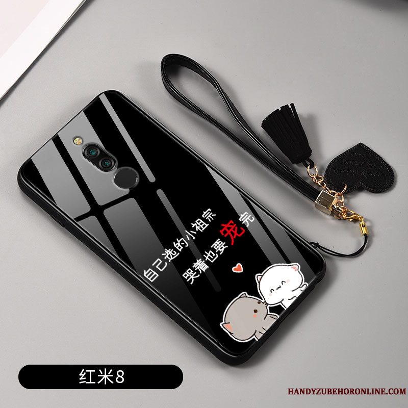 Etui Redmi 8 Tasker Net Red Sort, Cover Redmi 8 Cartoon Trendy Ny