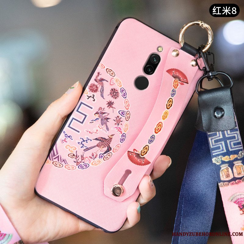 Etui Redmi 8 Vintage Trend Nubuck, Cover Redmi 8 Silikone Kinesisk Stil Lille Sektion