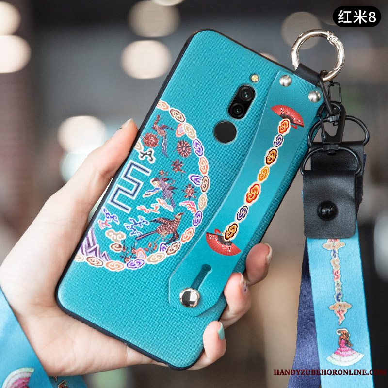 Etui Redmi 8 Vintage Trend Nubuck, Cover Redmi 8 Silikone Kinesisk Stil Lille Sektion