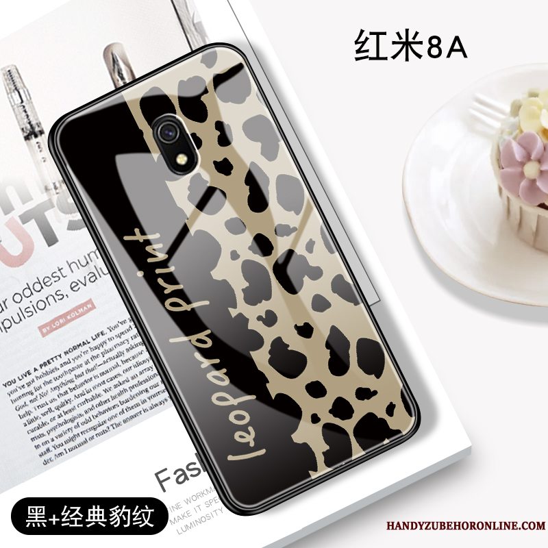 Etui Redmi 8a Beskyttelse Anti-fald Leopard, Cover Redmi 8a Tasker Glas Af Personlighed