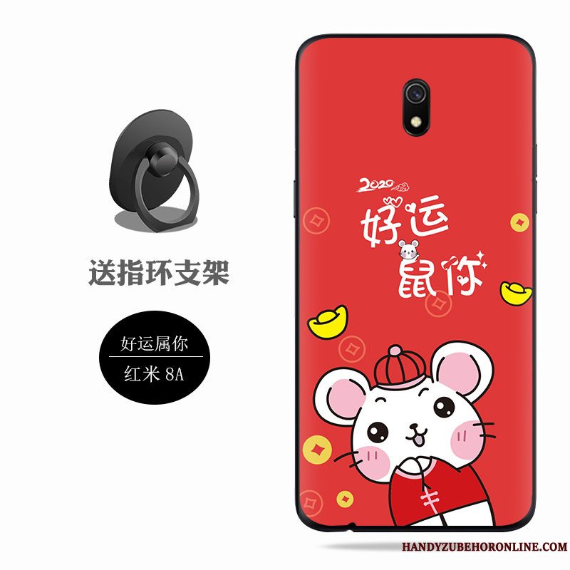 Etui Redmi 8a Blød Anti-fald Nubuck, Cover Redmi 8a Silikone Telefonrød