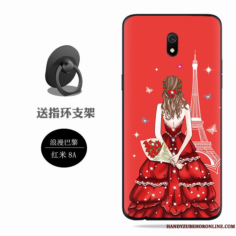 Etui Redmi 8a Blød Anti-fald Nubuck, Cover Redmi 8a Silikone Telefonrød