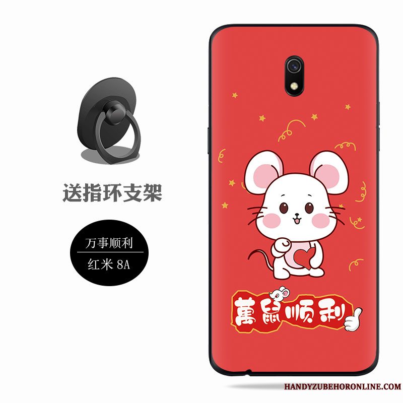 Etui Redmi 8a Blød Anti-fald Nubuck, Cover Redmi 8a Silikone Telefonrød