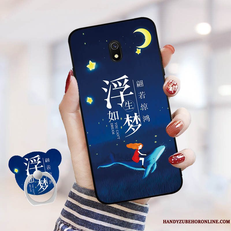 Etui Redmi 8a Cartoon Hærdning Skærmbeskyttelse, Cover Redmi 8a Beskyttelse Rød Telefon