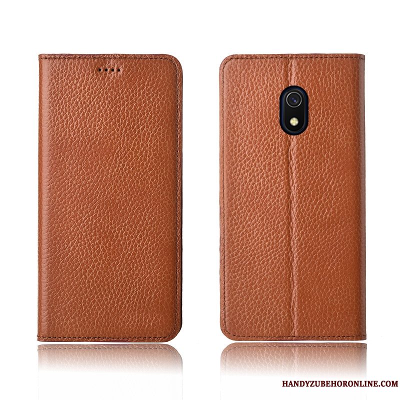 Etui Redmi 8a Læder Litchi Anti-fald, Cover Redmi 8a Silikone Ungdom Rød