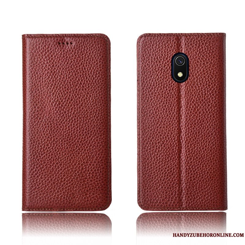 Etui Redmi 8a Læder Litchi Anti-fald, Cover Redmi 8a Silikone Ungdom Rød