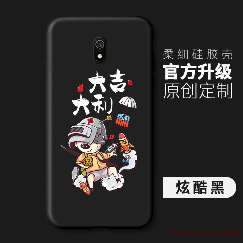 Etui Redmi 8a Malet Net Red Telefon, Cover Redmi 8a Silikone Anti-fald Sort