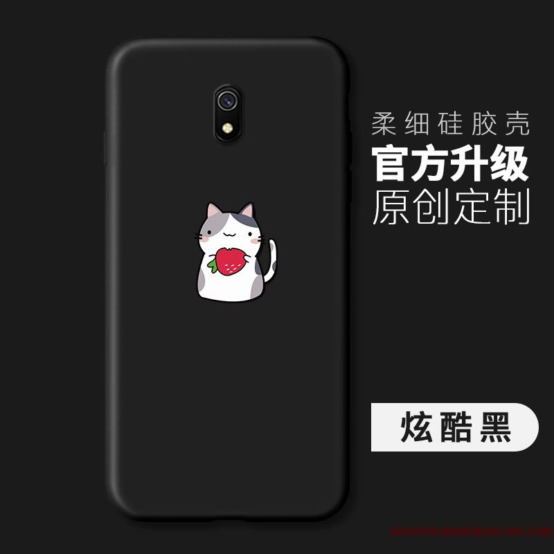 Etui Redmi 8a Malet Net Red Telefon, Cover Redmi 8a Silikone Anti-fald Sort