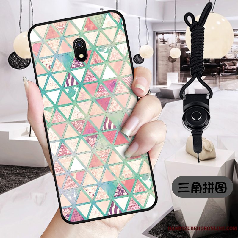 Etui Redmi 8a Silikone Lyserød Anti-fald, Cover Redmi 8a Blød Rød Sort