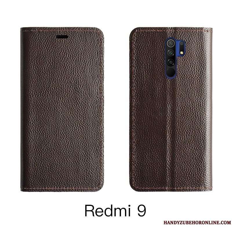 Etui Redmi 9 Beskyttelse Orange Kort, Cover Redmi 9 Tasker Cow Telefon