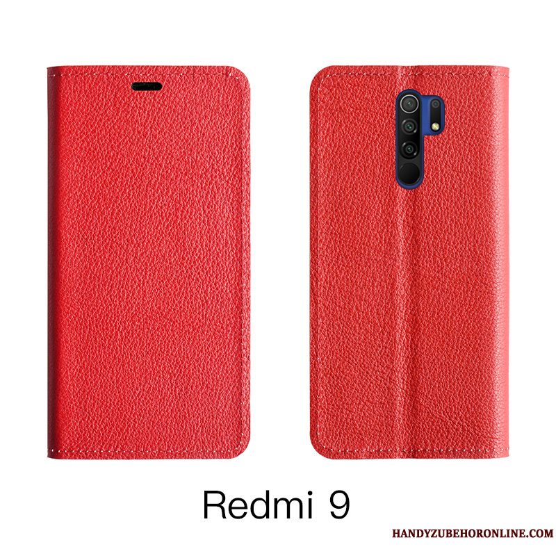 Etui Redmi 9 Beskyttelse Orange Kort, Cover Redmi 9 Tasker Cow Telefon