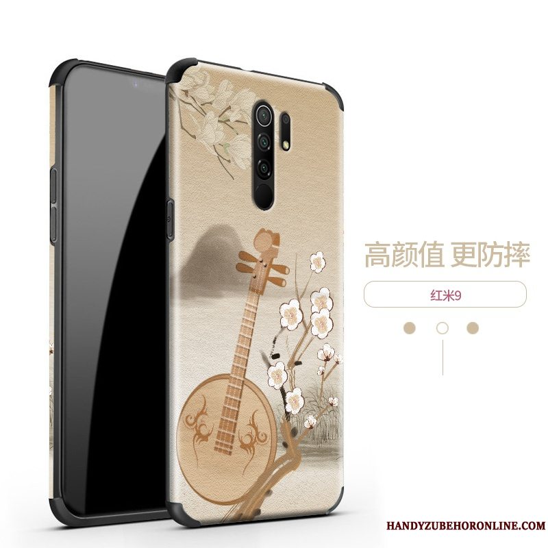 Etui Redmi 9 Blød Nubuck Kinesisk Stil, Cover Redmi 9 Silke Telefonny