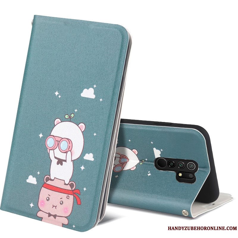 Etui Redmi 9 Folio Ny Lille Sektion, Cover Redmi 9 Cartoon Smuk Rød