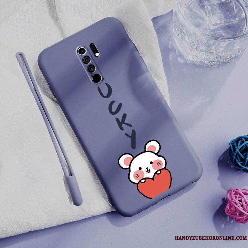 Etui Redmi 9 Kreativ Smuk Rød, Cover Redmi 9 Blød Blå Telefon