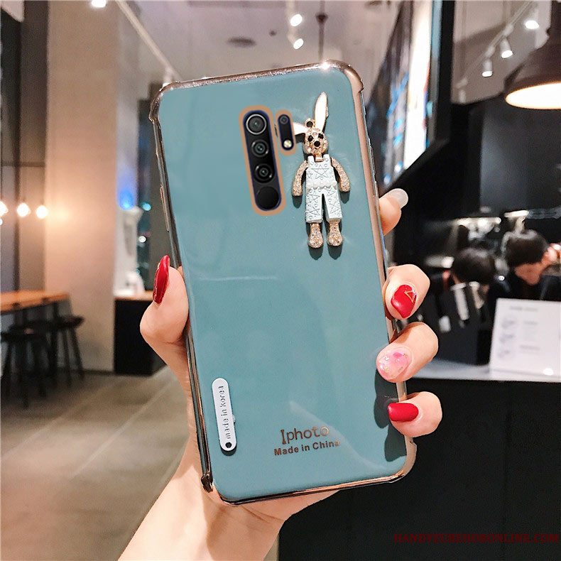 Etui Redmi 9 Silikone Belægning Af Personlighed, Cover Redmi 9 Strass Rød Telefon