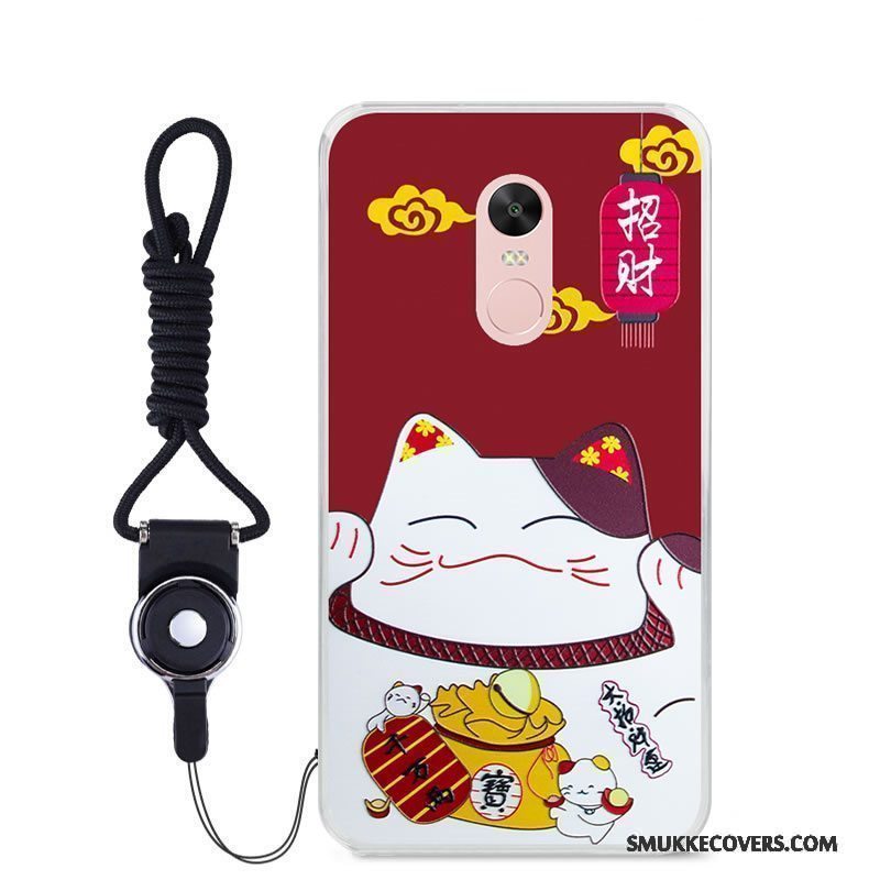 Etui Redmi Note 4x Blød Tilpas Rød, Cover Redmi Note 4x Cartoon Telefonfarve