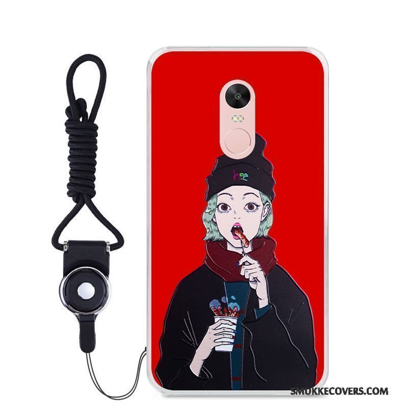 Etui Redmi Note 4x Blød Tilpas Rød, Cover Redmi Note 4x Cartoon Telefonfarve