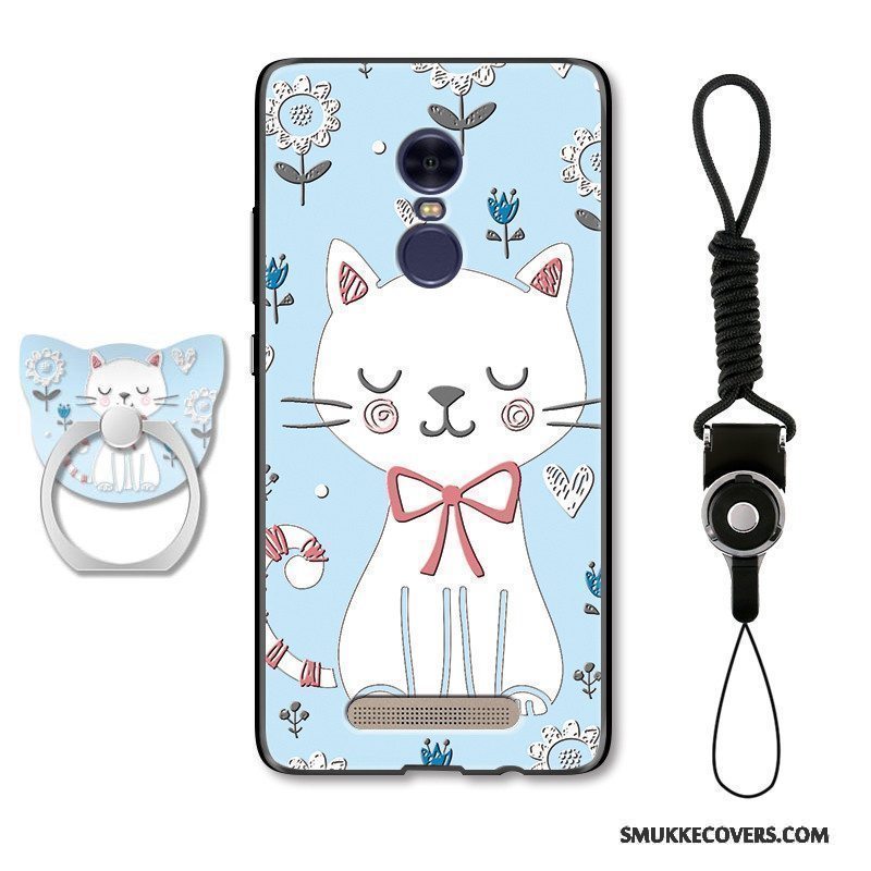 Etui Redmi Note 4x Cartoon Rød Smuk, Cover Redmi Note 4x Relief Kat Telefon