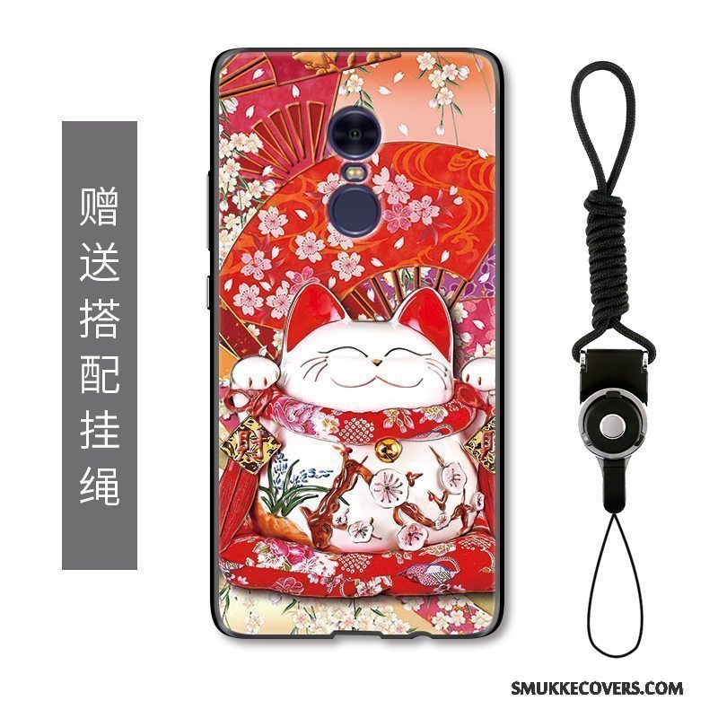 Etui Redmi Note 4x Cartoon Telefonrød, Cover Redmi Note 4x Kreativ Lyserød Wealth