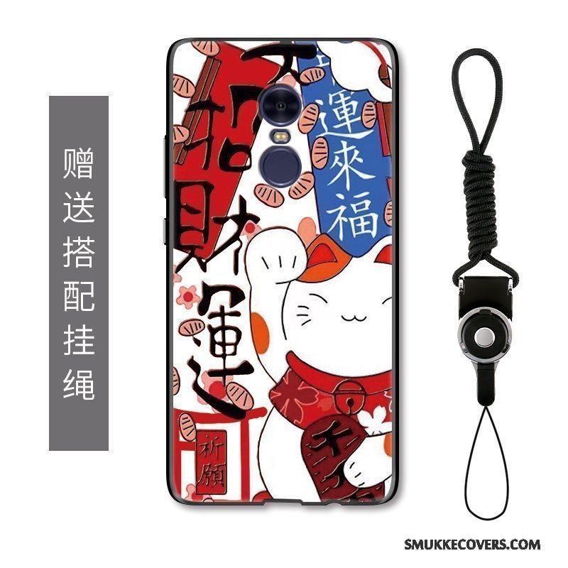 Etui Redmi Note 4x Cartoon Telefonrød, Cover Redmi Note 4x Kreativ Lyserød Wealth