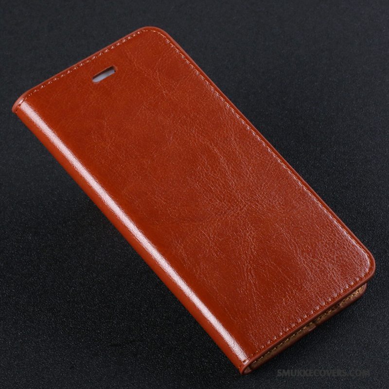 Etui Redmi Note 4x Folio Telefonmørkeblå, Cover Redmi Note 4x Læder Lille Sektion Rød
