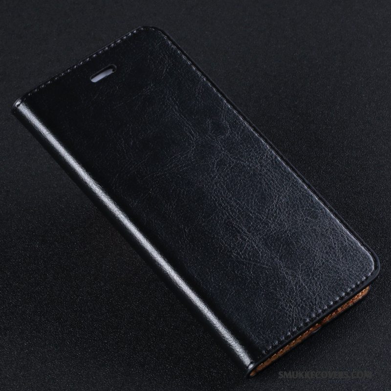 Etui Redmi Note 4x Folio Telefonmørkeblå, Cover Redmi Note 4x Læder Lille Sektion Rød