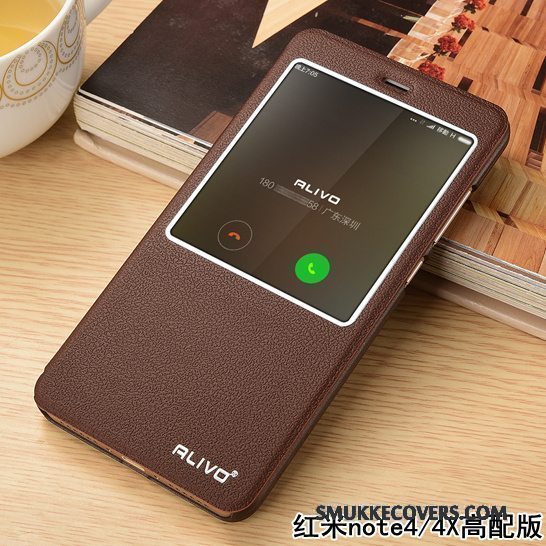 Etui Redmi Note 4x Læder Anti-fald Lille Sektion, Cover Redmi Note 4x Beskyttelse Telefonhård