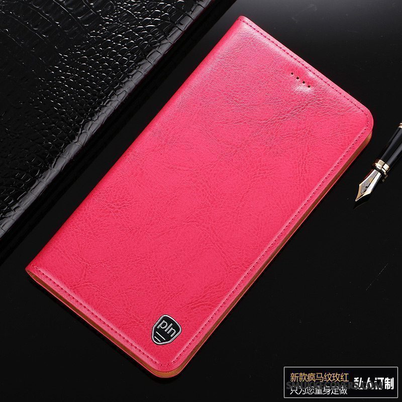 Etui Redmi Note 4x Læder Rød Telefon, Cover Redmi Note 4x Beskyttelse Anti-fald Lille Sektion