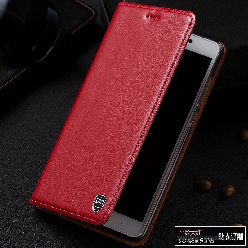 Etui Redmi Note 4x Læder Telefonmønster, Cover Redmi Note 4x Folio Rød
