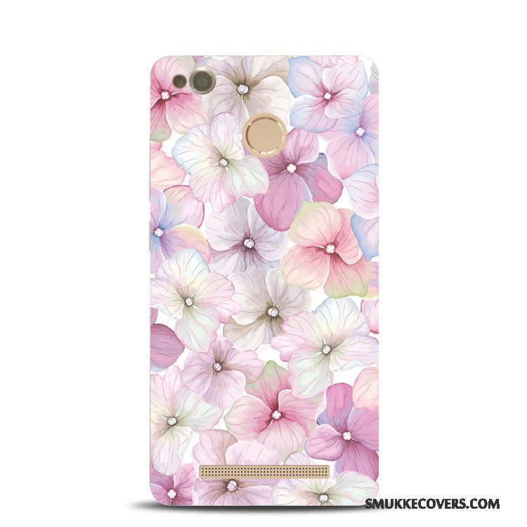 Etui Redmi Note 4x Relief Høj Telefon, Cover Redmi Note 4x Blød Rød Blomster