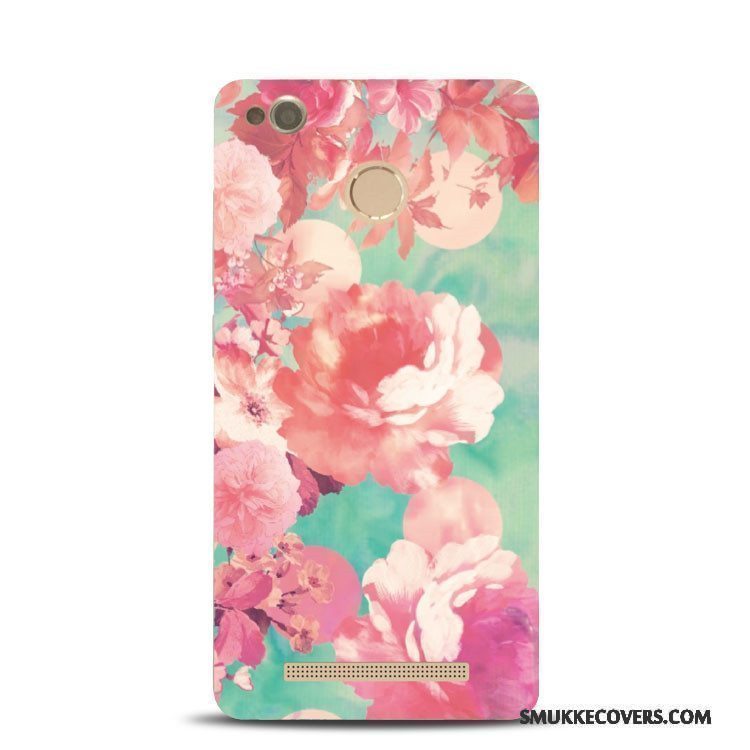 Etui Redmi Note 4x Relief Høj Telefon, Cover Redmi Note 4x Blød Rød Blomster