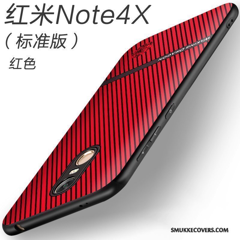 Etui Redmi Note 4x Relief Nubuck Skridsikre, Cover Redmi Note 4x Beskyttelse Lys Sort