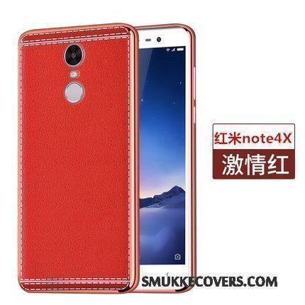 Etui Redmi Note 4x Silikone Rød Telefon, Cover Redmi Note 4x Læder Anti-fald Ny